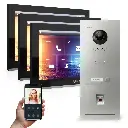 GOLIATH Hybrid IP Video Sprechanlage 1-Familie 3x 10 Zoll HD Fingerprint 180° Kamera
