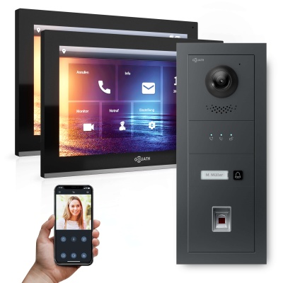 [AV-IPS-648] GOLIATH  Hybrid IP Video Sprechanlage 1-Fam  Fingerprint 180° Kamera