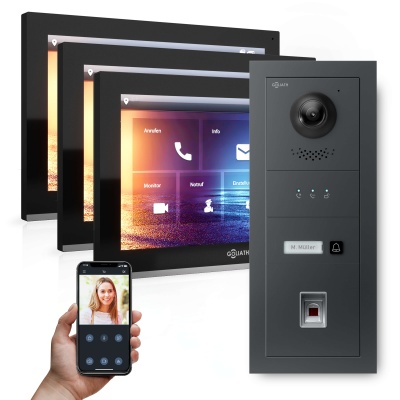 [AV-IPS-649] GOLIATH Hybrid IP Video Sprechanlage 1-Fam Fingerprint 180° Kamera