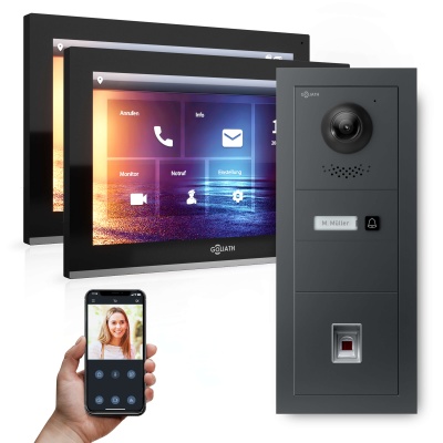 [AV-IPS-654] GOLIATH Hybrid IP Gegensprechanlage Anthrazit 2x 10" HD Fingerprint
