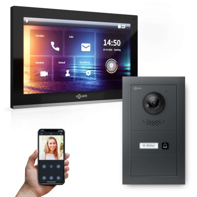 [AV-IPS-665] GOLIATH Hybrid IP Videotürsprechanlage mit Anthrazit 1-Fam 10" HD 