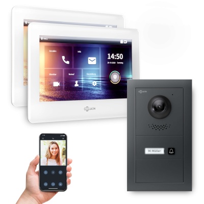 [AV-IPS-672] GOLIATH Hybrid IP Gegensprechanlage mit App Anthrazit 2x 7" Unterputz