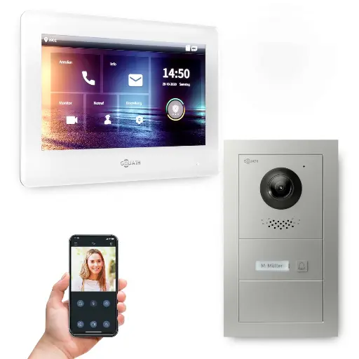 [AV-IPS-571] GOLIATH Hybrid IP Videotürsprechanlage mit App 1-Familie 7 Zoll HD Unterputz