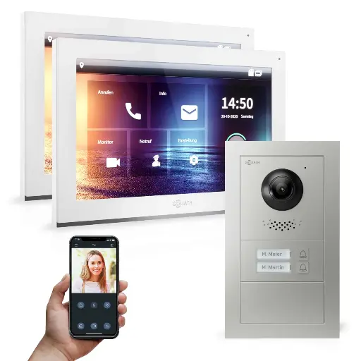 [AV-IPS-531] GOLIATH Hybrid IP Video Türsprechanlage 2-Familien 2x 10 Zoll HD 