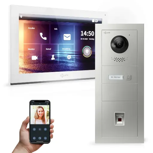 [AV-IPS-550] GOLIATH Hybrid IP Gegensprechanlage 10 Zoll HD Fingerprint Unterputz