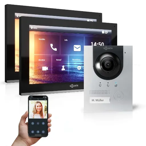 [AV-IPS-119] GOLIATH Hybrid IP Gegensprechanlage Silber 2x 10 Zoll Aufputz