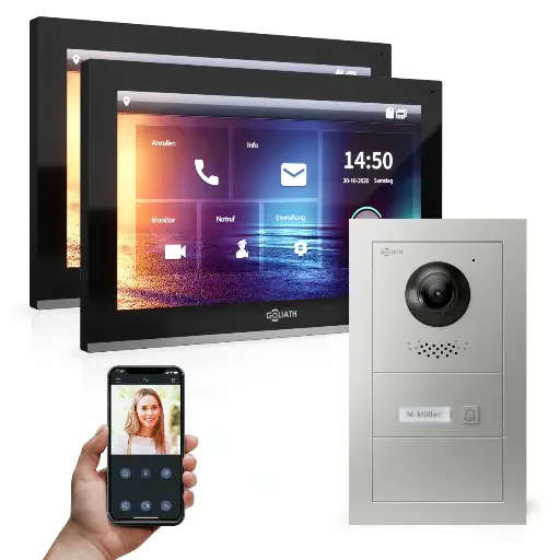 [AV-IPS-504] GOLIATH Hybrid IP Gegensprechanlage mit App 2x 10 Zoll HD Unterputz