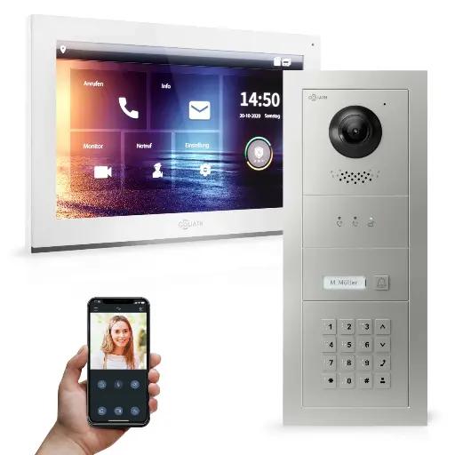 [AV-IPS-538] GOLIATH Hybrid IP Video Türsprechanlage 1-Familie 10 Zoll HD Keypad Modul 