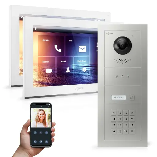 [AV-IPS-539] GOLIATH Hybrid IP Video Türsprechanlage 1-Familie 2x 10 Zoll HD Keypad 