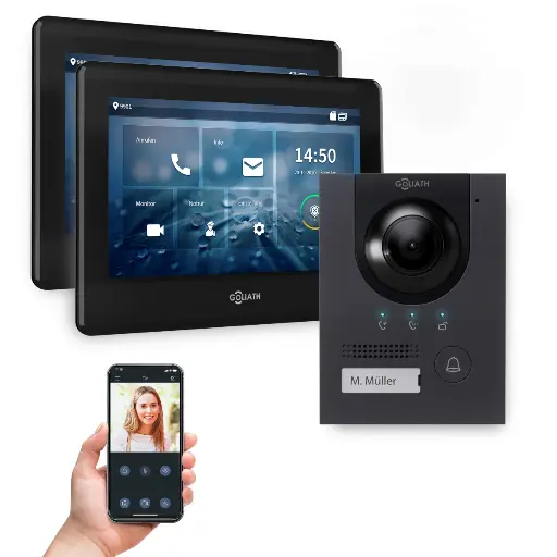 [AV-IPS-221] GOLIATH Hybrid IP Video Türsprechanlage Anthrazit 1-Familie 2x 7 Zoll 