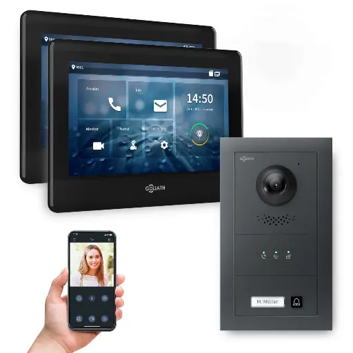 [AV-IPS-689] GOLIATH Hybrid IP Video Türsprechanlage mit App Anthrazit 1-Fam