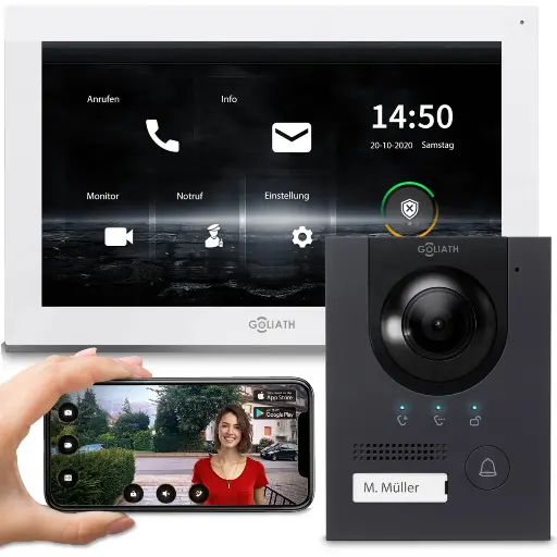 [AV-IPS-105] GOLIATH Hybrid IP Video Türsprechanlage mit App Anthrazit 1-Familie 10 Zoll 