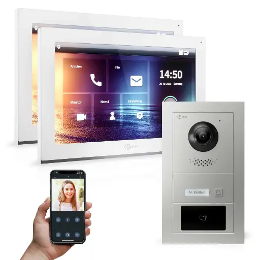 [AV-IPS-525] GOLIATH Hybrid IP Videosprechanlage 1-Familien 2x 10 Zoll HD 
