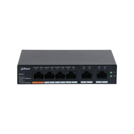 [DH-CS4006-4GT-60] Switch Layer 2 gestionable en la nube de 6 puertos con 4 PoE